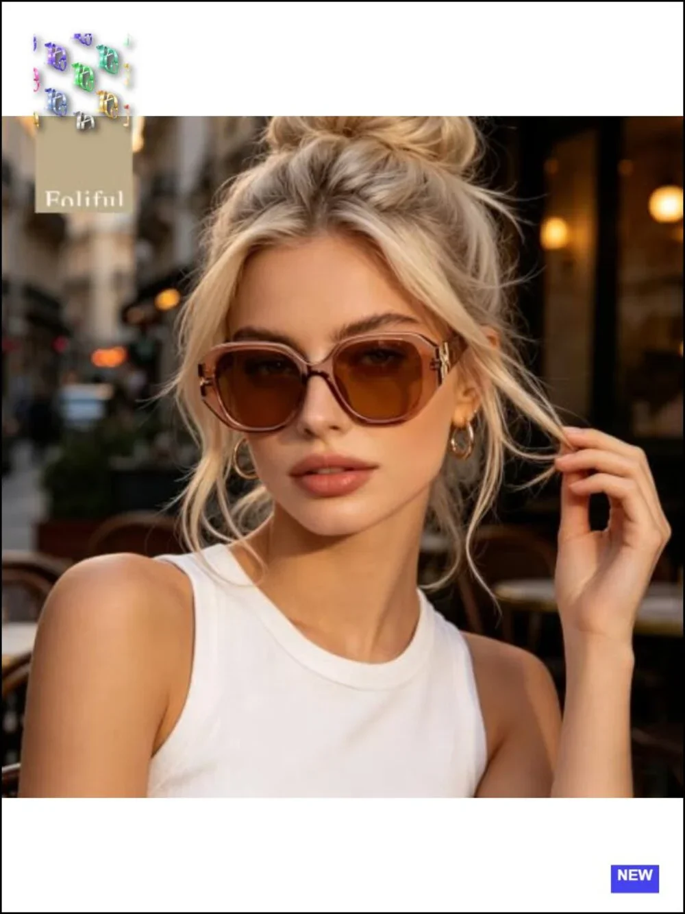Oversized Polarized Sunglasses for Women UV Protection Square Frame